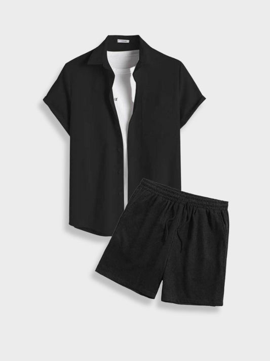 Herren Corduroy-Set für den Sommer - schwarz