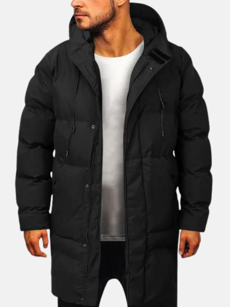 Herren Winterparka mit Kapuze - schwarz