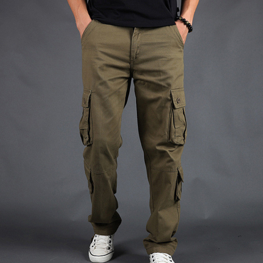 Herren Cargohose mit Seitentaschen im Outdoor-Stil - grün