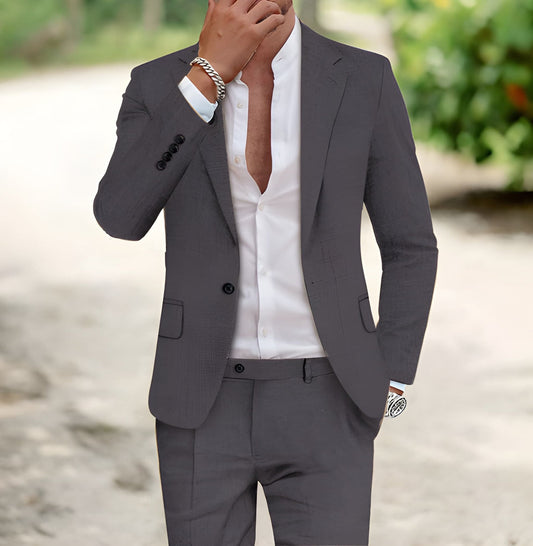 Herren Anzug zweiteilig mit Slim Fit - grau