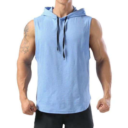 Herren Hoodie ärmellos im sportlichen Stil - blau