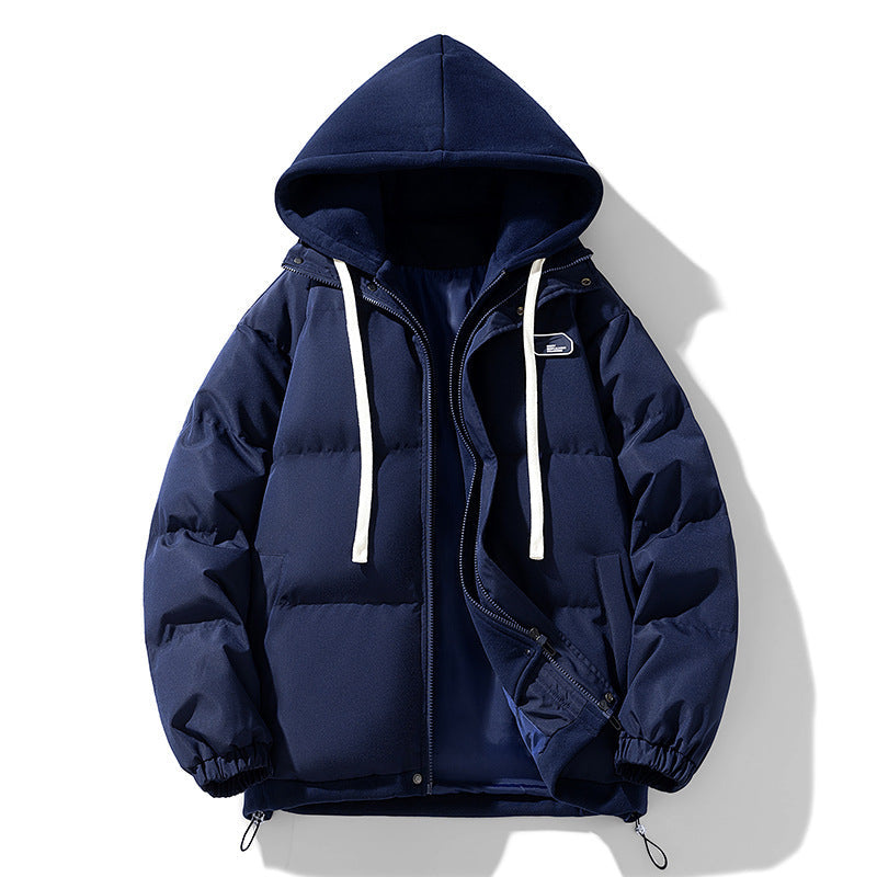 Herren Winterjacke mit Kapuze im Streetwear-Stil - blau
