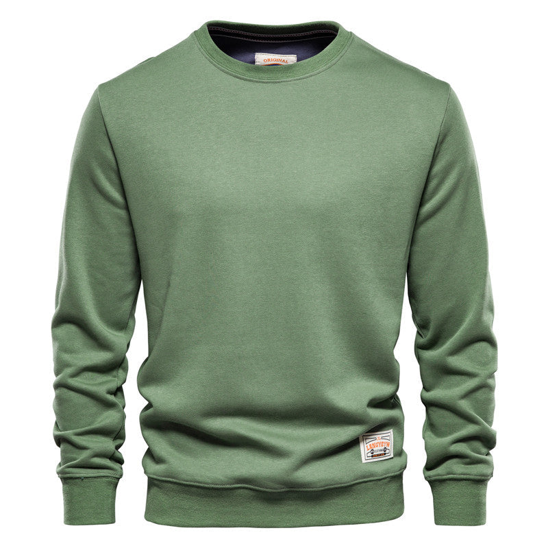 Herren Sweatshirt mit Rundhalsausschnitt aus Polyester - grün