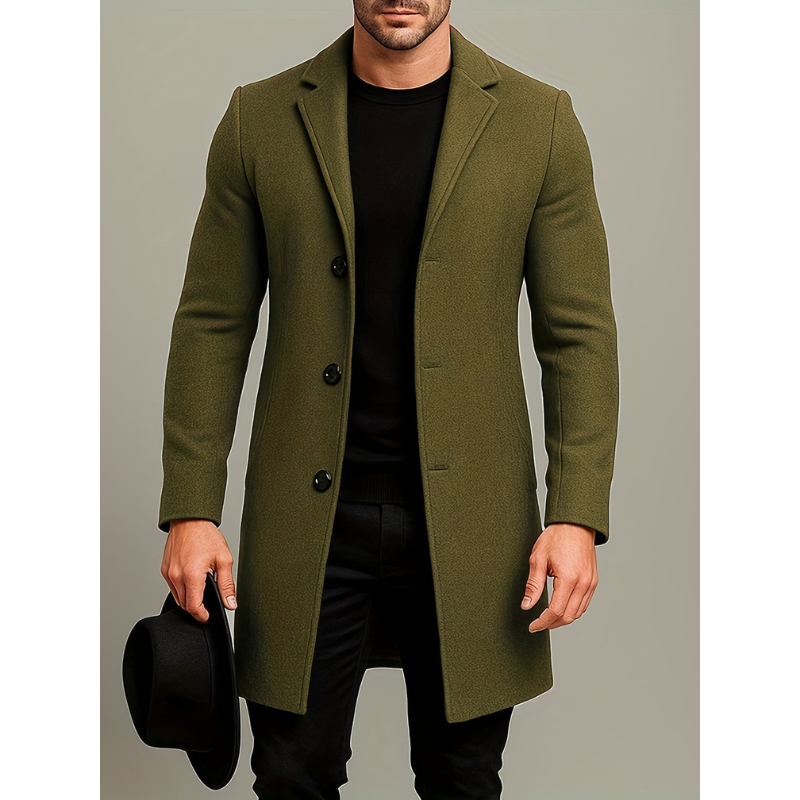 Winterjacke Herren im Tweed-Stil - armeegrün