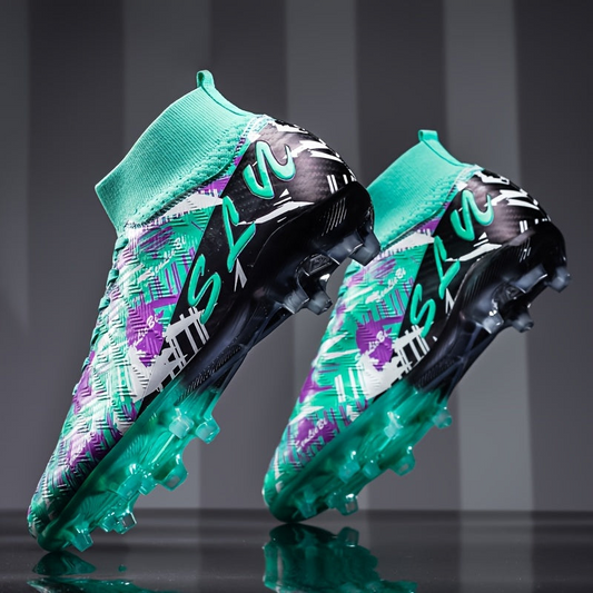 Herren Fußballschuhe High-Top mit starkem Halt - grün