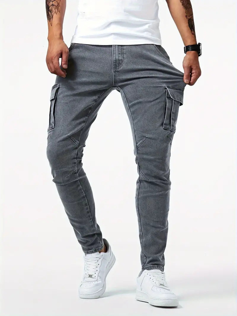 Cargohose Herren mit schmalem Schnitt - grau