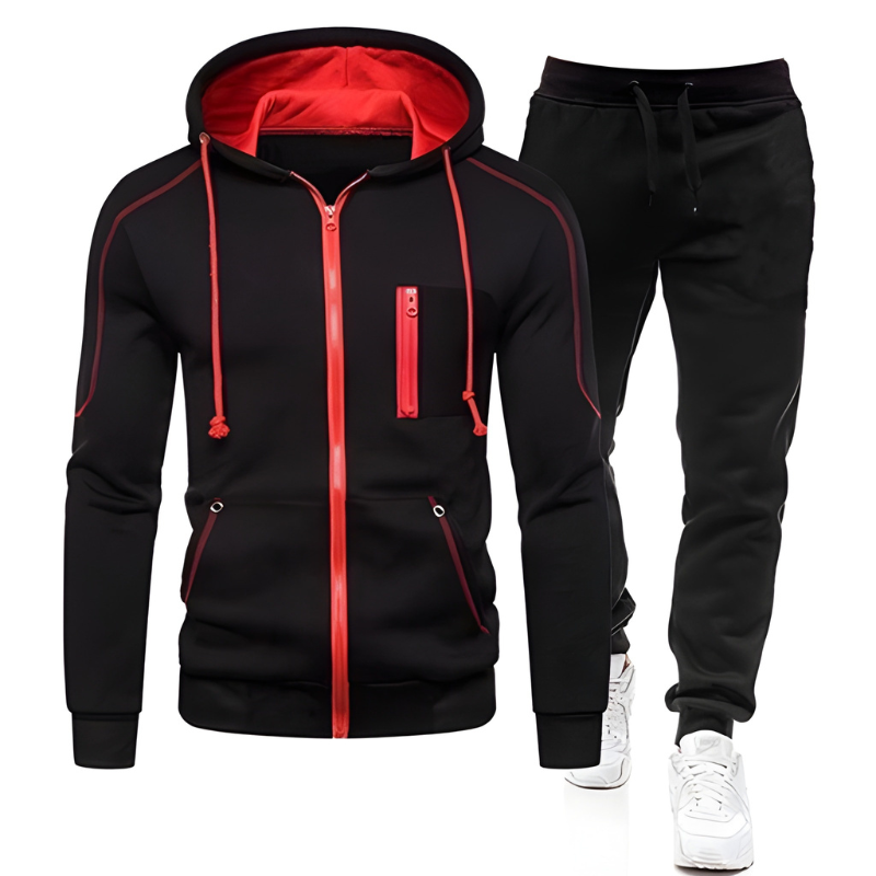 Herren Sportset aus zwei Teilen - schwarz
