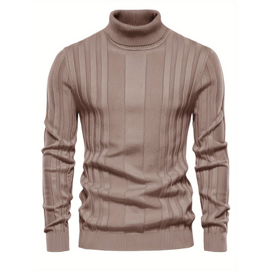Herren Rollkragenpullover mit langen Ärmeln - khaki