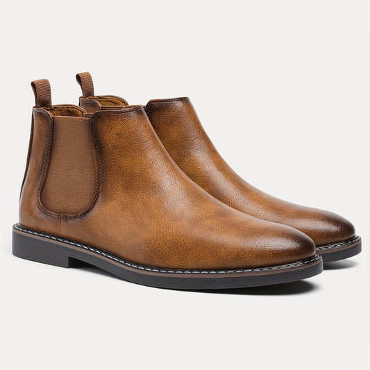 Winterstiefel Herren mit Schaft und Profilsohle - sepia