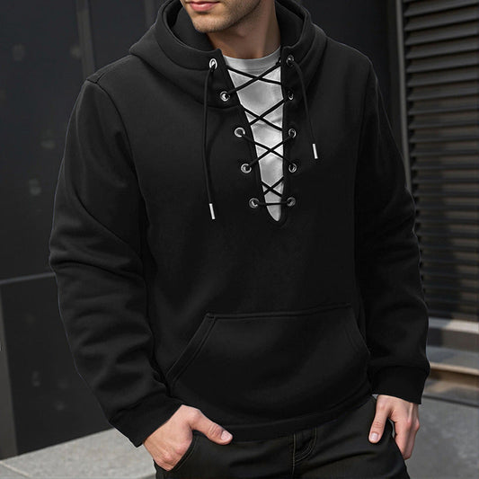 Herren Sweatshirt im Winter-Freizeitlook - schwarz