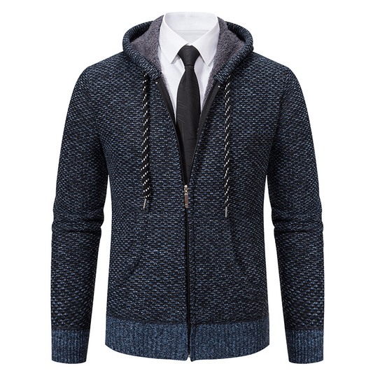 Herren Winterjacke mit Kapuze - blau