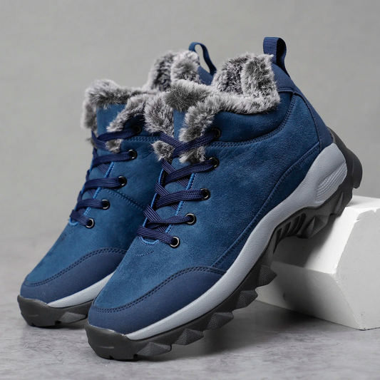 Winterstiefel Herren mit Fleecefutter und Antirutschsohle - blau