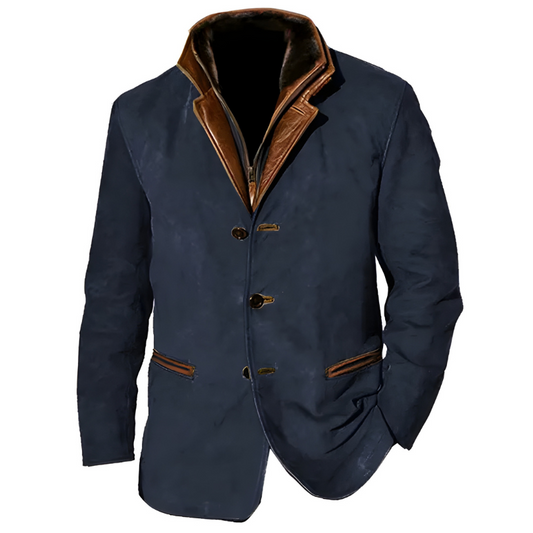 Herren Winterjacke im klassischen Blazer-Stil - blau