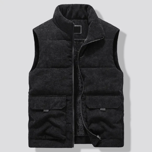 Herren Winterweste mit Futter - schwarz