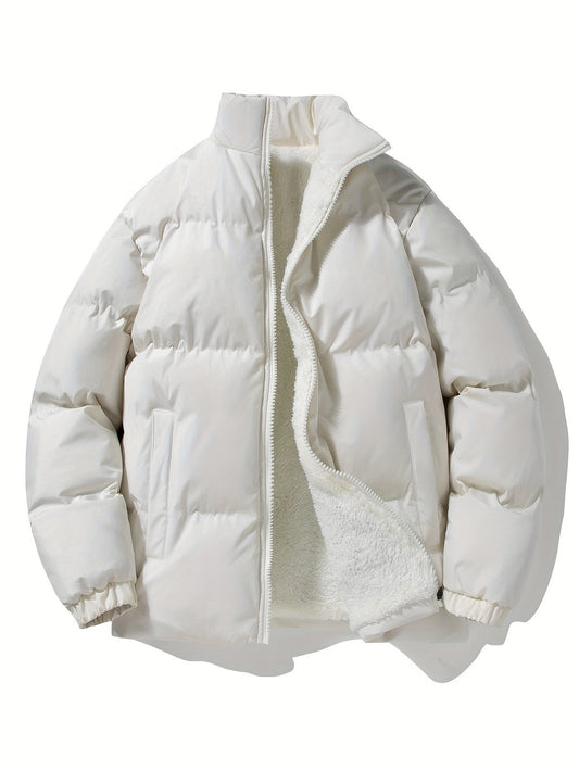 Winterjacke Herren im klassischen Puffer-Look - weiß