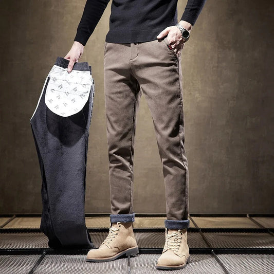 Herren Hose im Slim Fit mit Bündchen - khaki