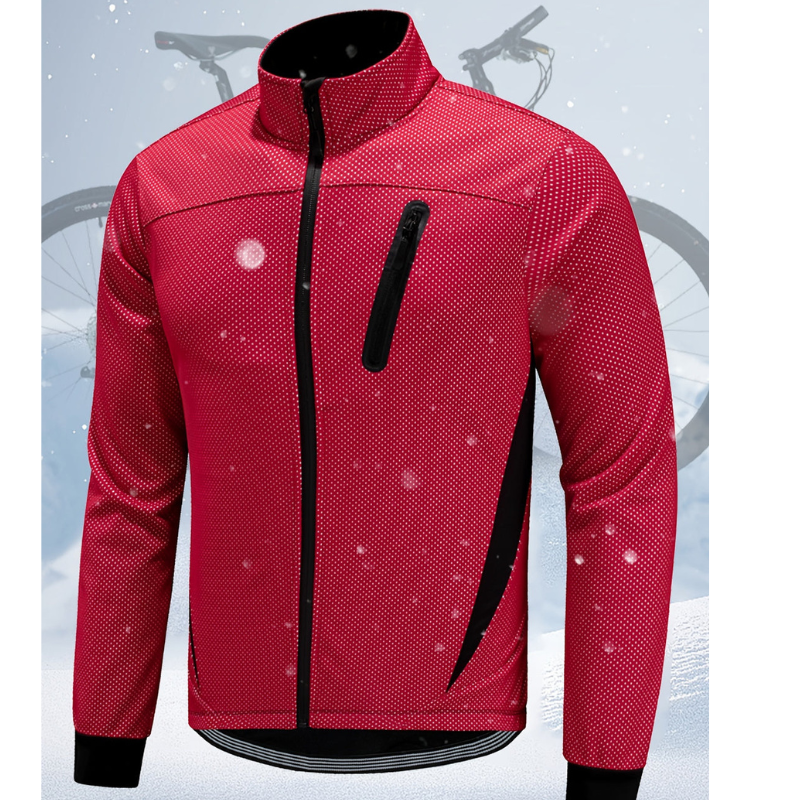 Herren Thermo Sportjacke mit Reißverschluss - rot