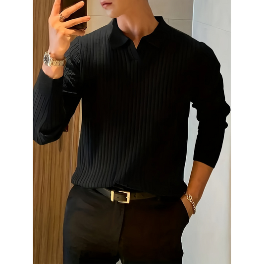 Herren Pullover mit Polokragen und Langarm
