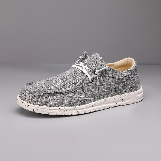Herren Loafers aus Canvas im Slip-on-Stil - grau