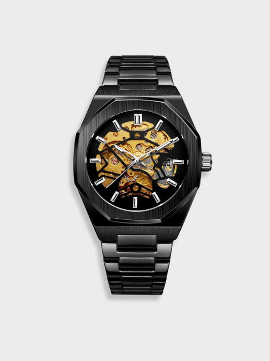 Herren Uhr mit analoger Anzeige im Chronographen Stil - schwarz