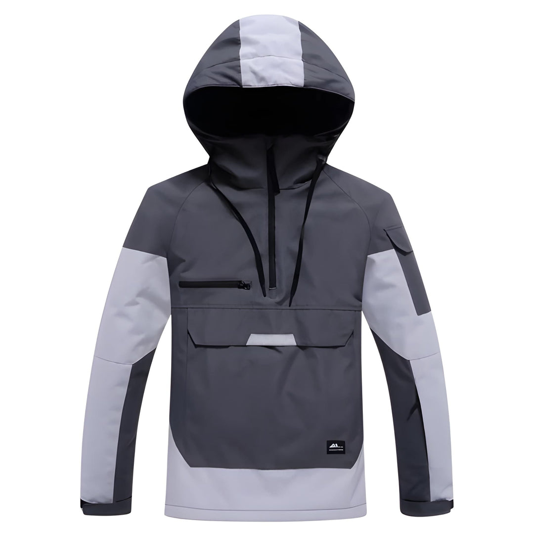 Herren Winterjacke mit Skikapuze - grau