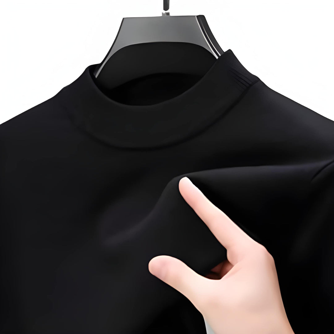 Herren Strickpullover mit glatter Oberfläche - schwarz