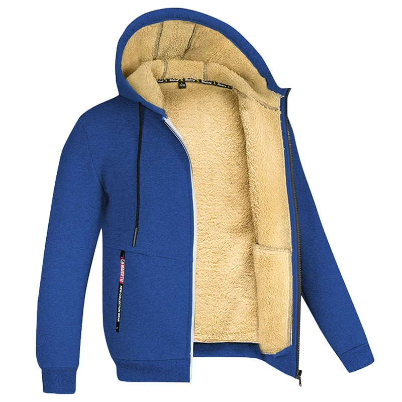 Herren Kapuzenjacke mit Innenfutter - blau