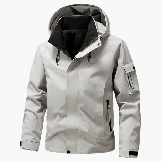Herren Winterjacke mit Utility-Kapuze - grau