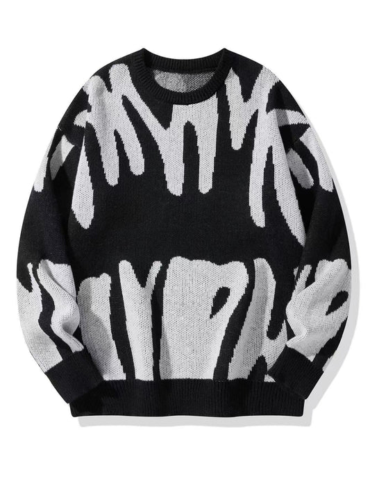 Herren Sweatshirt in Strickoptik - schwarz