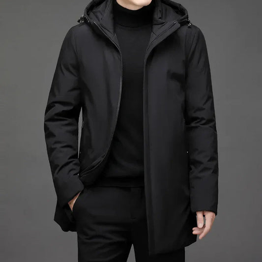 Winterjacke Herren im klassischen Schnitt - schwarz