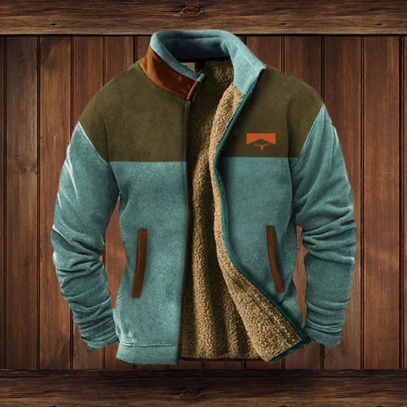 Winterjacke Herren im Vintage Design mit Futter - blau 1