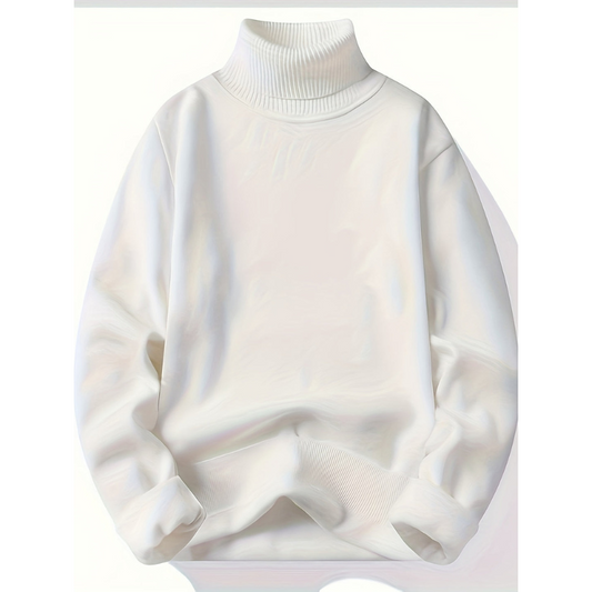 Herren Rollkragenpullover in schlanker Passform - weiß