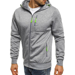 Sweatshirt Herren mit Kapuze und Reißverschluss - grau