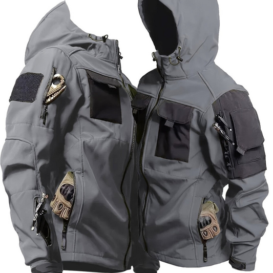Herren Outdoor Winterjacke im taktischen Design - grau