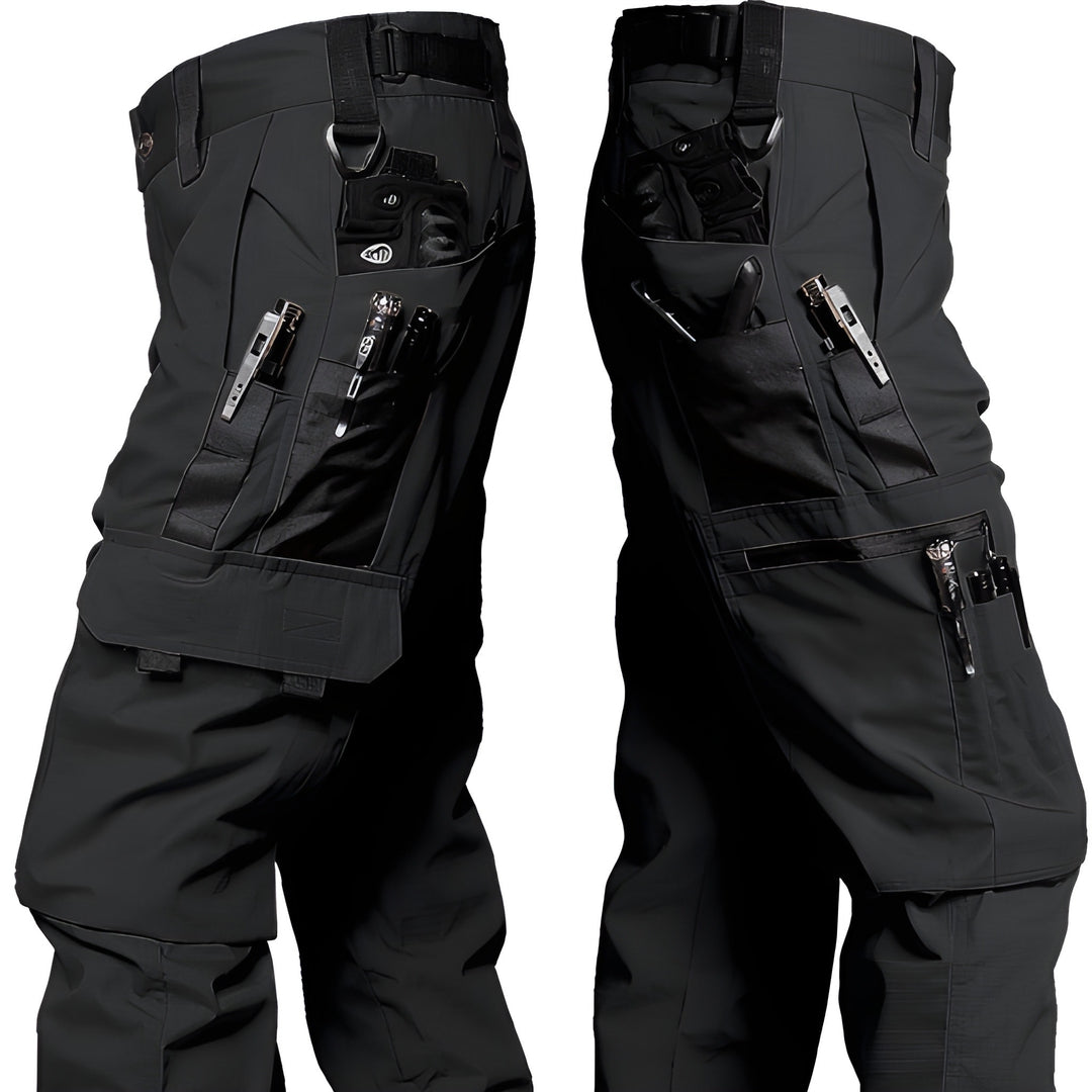 Herren Arbeitshose mit Cargotaschen im Outdoor-Stil - schwarz