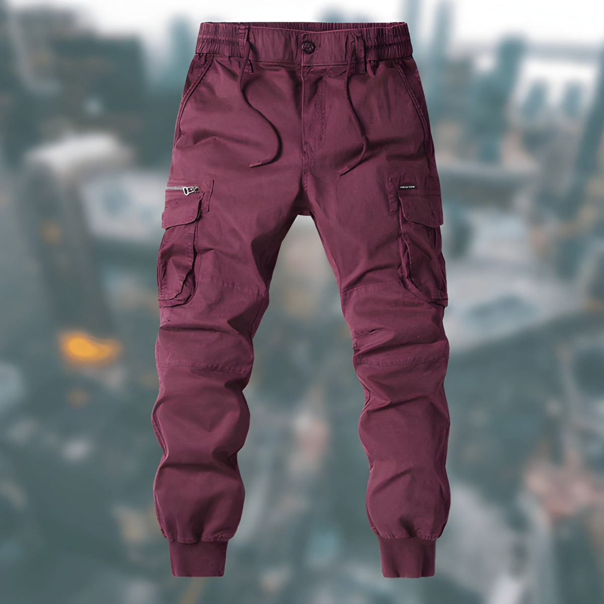 Cargohose Herren mit Seitentaschen - weinrot