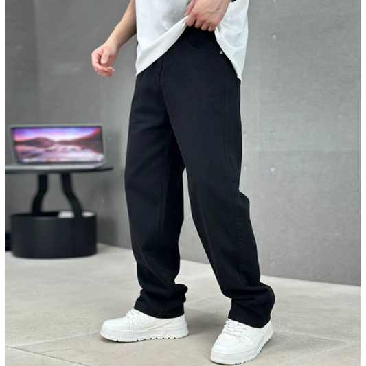 Hose Herren Jeans mit geradem Schnitt - schwarz