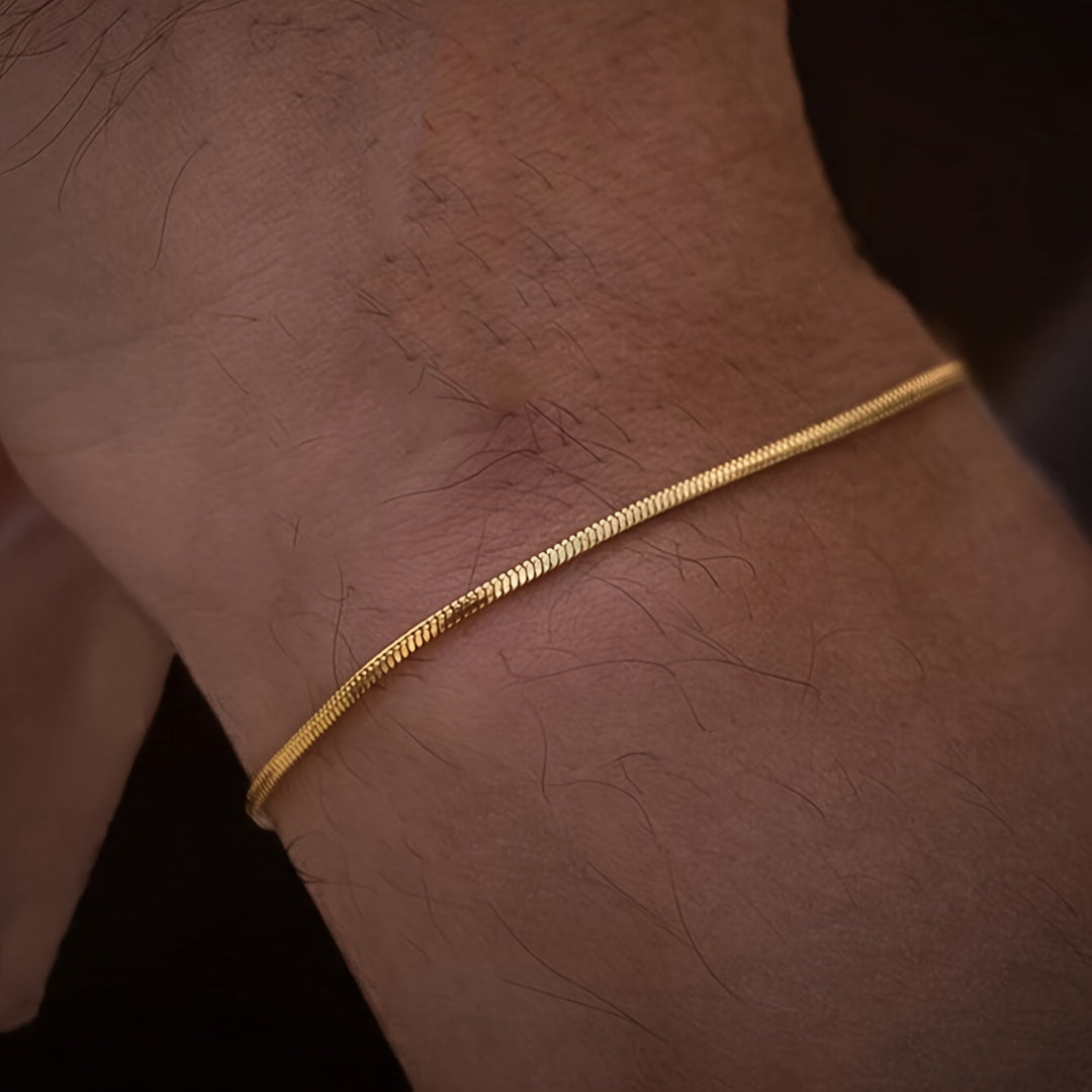 Herren Armband mit feiner Kette und verstellbarem Verschluss - gold