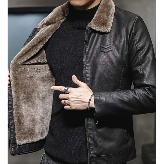 Winterjacke Herren als Outdoorjacke mit Futter - schwarz