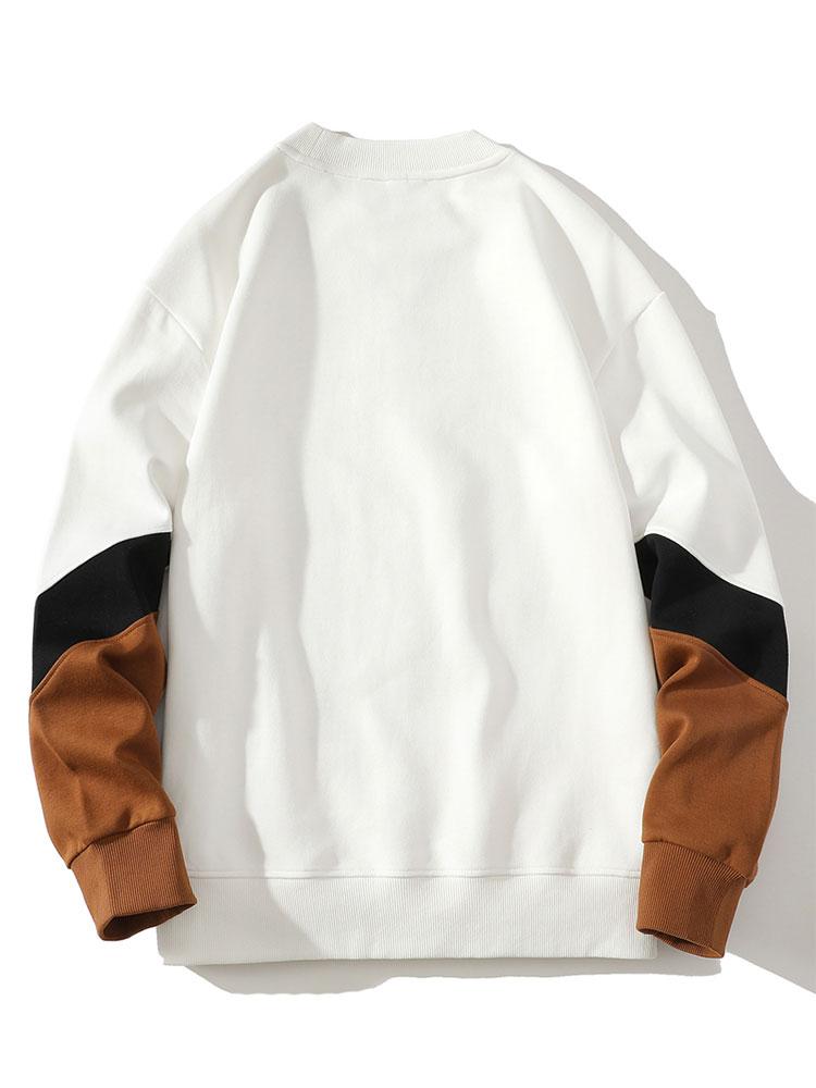 Herren Colorblock Sweatshirt mit Kontrastärmeln – Relaxed Fit