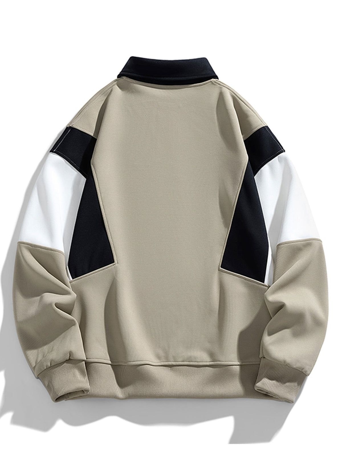 Herren Farbblock Polokragen Sweatshirt – Entspannte Passform