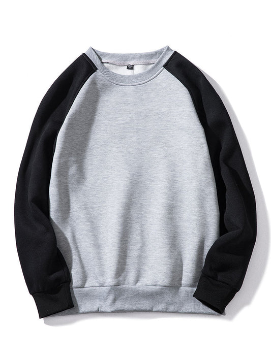 Herren Farbblock Raglan Sweatshirt – Entspannte Passform - Schwarz/Grau