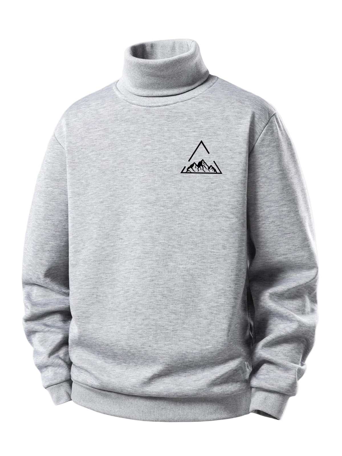 Herren Fleece Rollkragen Sweatshirt – Warme Winterpullover - Hellgrau