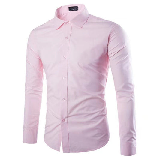 Herren Hemd aus Baumwolle in Slim Fit - rosa