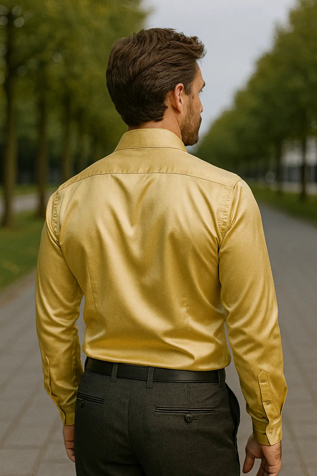 Herren Hemd Slim Fit Lange Mouwen - Eleganter Glanz