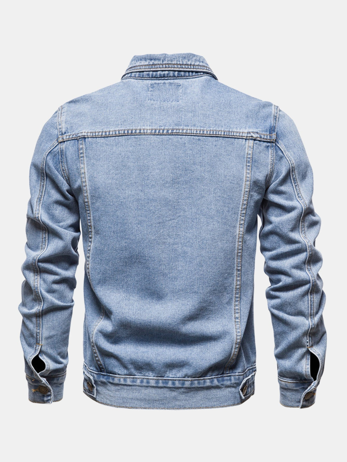 Herren Klassische Washed Denim Trucker Jacke – Regular Fit Baumwolle