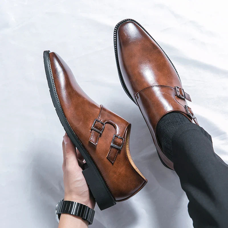 Herren Leder Monkstrap Schuhe - Eleganter Business Look