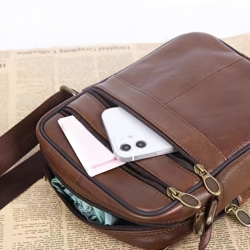 Herren Schultertasche Echtleder - Geräumig & Funktional