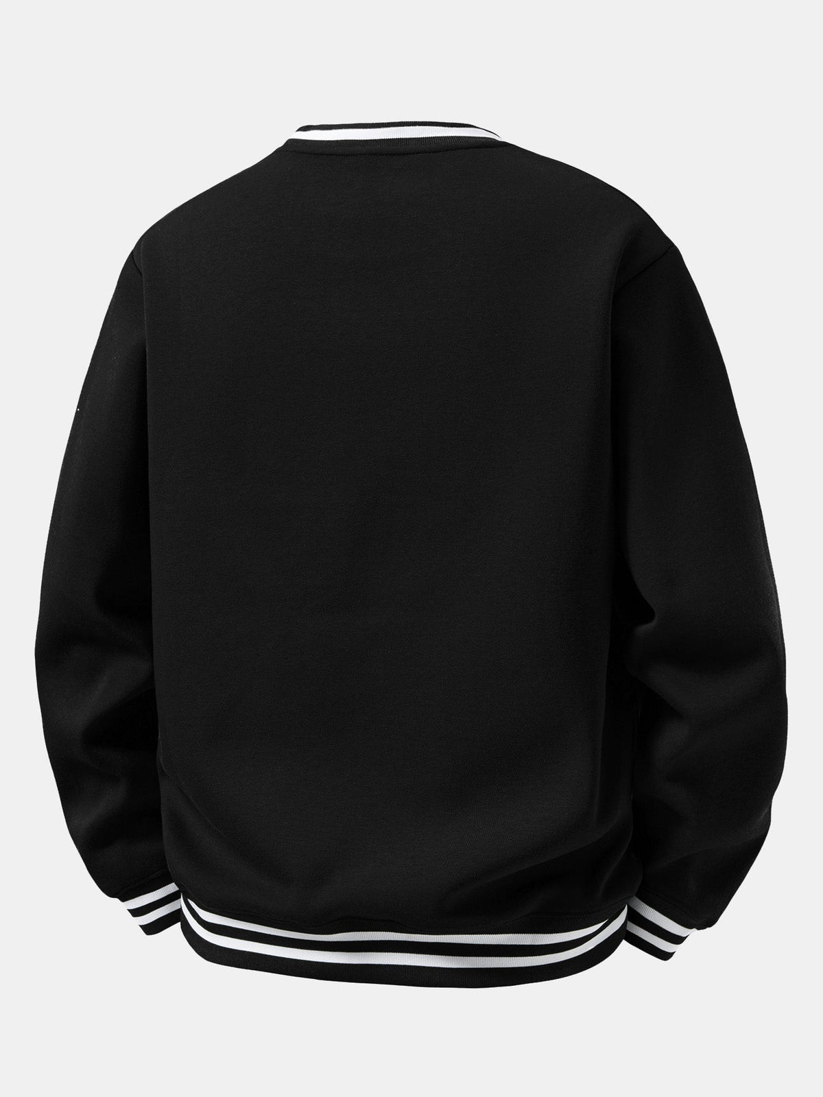 Herren Sweatshirt mit gestreiften Rippbündchen - Entspannte Passform