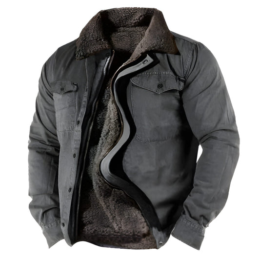 Herren Winterjacke Military in grau, Funktionale Taschen & Strapazierfähig